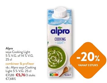 Promoties Alpro soya cooking light - Alpro - Geldig van 28/02/2024 tot 12/03/2024 bij OKay