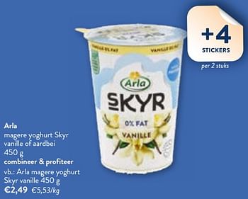 Promotions Arla magere yoghurt skyr vanille - Arla - Valide de 28/02/2024 à 12/03/2024 chez OKay