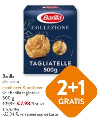 Promoties Barilla pasta tagliatelle - Barilla - Geldig van 28/02/2024 tot 12/03/2024 bij OKay