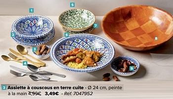 Promotions Assiette à couscous en terre cuite - Produit maison - Carrefour  - Valide de 28/02/2024 à 18/03/2024 chez Carrefour