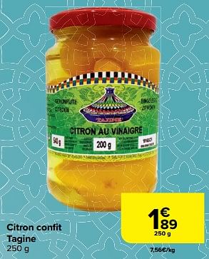 Promoties Citron confit tagine - Tagine - Geldig van 28/02/2024 tot 18/03/2024 bij Carrefour