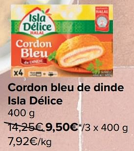 Promotions Cordon bleu de dinde isla délice - Isla Delice - Valide de 28/02/2024 à 18/03/2024 chez Carrefour