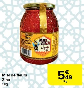 Promotions Miel de fleurs zina - Zina - Valide de 28/02/2024 à 18/03/2024 chez Carrefour