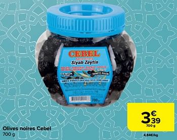 Promotions Olives noires cebel - cebel - Valide de 28/02/2024 à 18/03/2024 chez Carrefour