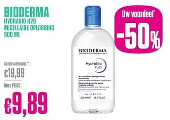 Promoties Bioderma hydrobio h20 micellaire oplossing - BIODERMA - Geldig van 26/02/2024 tot 31/03/2024 bij Medi-Market