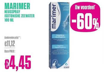 Promoties Marimer neusspray isotonishe zeewater - Marimer - Geldig van 26/02/2024 tot 31/03/2024 bij Medi-Market