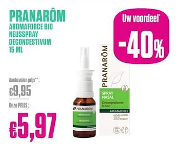 Promotions Pranarom aromaforce bio neusspray decongestivum - Pranarôm - Valide de 26/02/2024 à 31/03/2024 chez Medi-Market