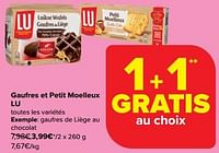 Promotions Gaufres de liège au chocolat - Lu - Valide de 05/03/2024 à 12/03/2024 chez Carrefour