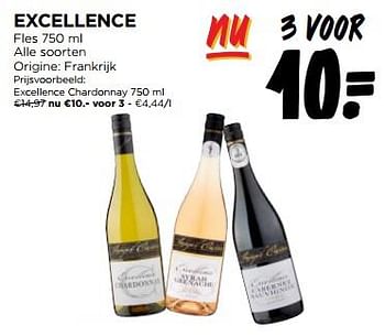 Promoties Excellence chardonnay - Witte wijnen - Geldig van 06/03/2024 tot 12/03/2024 bij Jumbo
