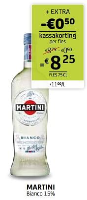 Promoties Martini bianco 15% - Martini - Geldig van 01/03/2024 tot 14/03/2024 bij BelBev
