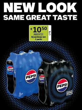 Promoties New look same great taste - Pepsi - Geldig van 01/03/2024 tot 14/03/2024 bij BelBev