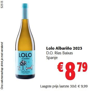 Promoties Lolo albariño 2023 d.o. rías baixas spanje - Witte wijnen - Geldig van 28/02/2024 tot 12/03/2024 bij Colruyt