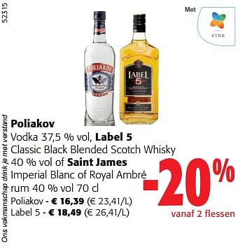 Promoties Poliakov vodka - poliakov - Geldig van 28/02/2024 tot 12/03/2024 bij Colruyt
