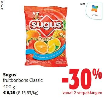 Promoties Sugus fruitbonbons classic - Sugus - Geldig van 28/02/2024 tot 12/03/2024 bij Colruyt
