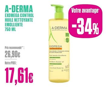 Promoties A-derma exomega control huile nettoyante emolliente - A-DERMA - Geldig van 26/02/2024 tot 31/03/2024 bij Medi-Market