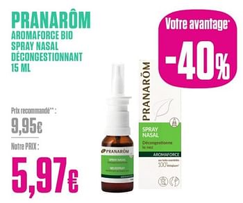Promotions Pranarom aromaforce bio spray nasal decongestionnant - Pranarôm - Valide de 26/02/2024 à 31/03/2024 chez Medi-Market