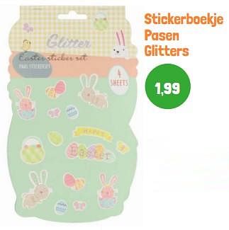 Promoties Stickerboekje pasen glitters - Huismerk - Lobbes - Geldig van 01/03/2024 tot 31/03/2024 bij Lobbes