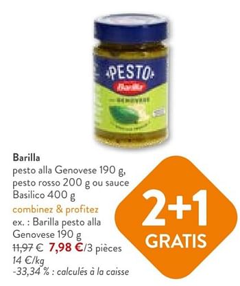 Promotions Barilla pesto alla genovese - Barilla - Valide de 28/02/2024 à 12/03/2024 chez OKay