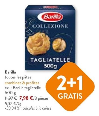 Promoties Barilla tagliatelle - Barilla - Geldig van 28/02/2024 tot 12/03/2024 bij OKay