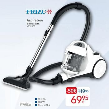 Promoties Friac aspirateur sans sac vcs2000 - Friac - Geldig van 01/03/2024 tot 31/03/2024 bij Eldi