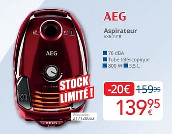Promoties Aeg aspirateur vx6-2-cr - AEG - Geldig van 01/03/2024 tot 31/03/2024 bij Eldi