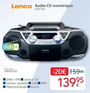Promoties Lenco radio-cd numérique scd-720 - Lenco - Geldig van 01/03/2024 tot 31/03/2024 bij Eldi