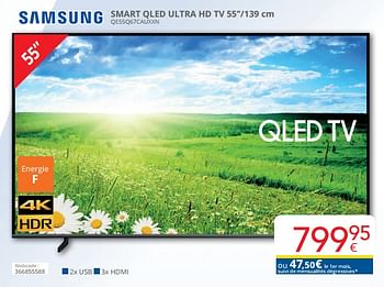 Promotions Samsung smart qled ultra hd tv 55``-139 cm qe55q67cauxxn - Samsung - Valide de 01/03/2024 à 31/03/2024 chez Eldi