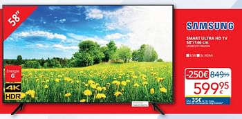 Promotions Samsung smart ultra hd tv 58``-146 cm ue58cu7170uxxn - Samsung - Valide de 01/03/2024 à 31/03/2024 chez Eldi