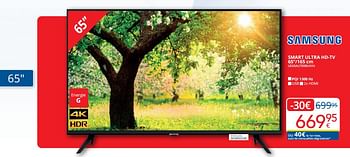 Promoties Samsung smart ultra hd-tv 65``-165 cm ue65au7090uxxn - Samsung - Geldig van 01/03/2024 tot 31/03/2024 bij Eldi