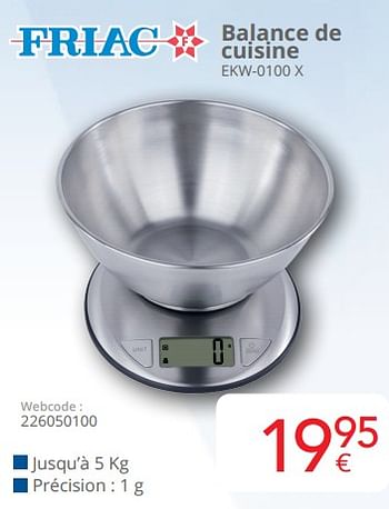 Promotions Friac balance de cuisine ekw-0100 x - Friac - Valide de 01/03/2024 à 31/03/2024 chez Eldi