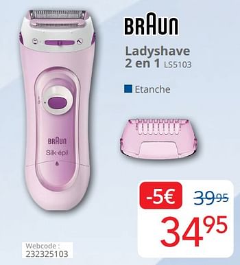 Promoties Braun ladyshave 2 en 1 ls5103 - Braun - Geldig van 01/03/2024 tot 31/03/2024 bij Eldi