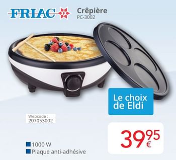 Promoties Friac crêpière pc-3002 - Friac - Geldig van 01/03/2024 tot 31/03/2024 bij Eldi