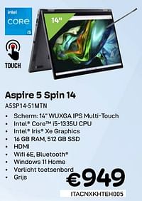Acer aspire 5 spin 14 a5sp14-51mtn-Acer
