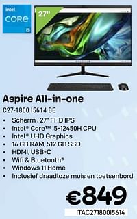 Acer aspire all-in-one c27-1800 i5614 be-Acer