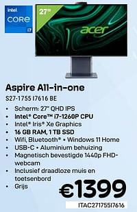 Acer aspire all-in-one s27-1755 i7616 be-Acer