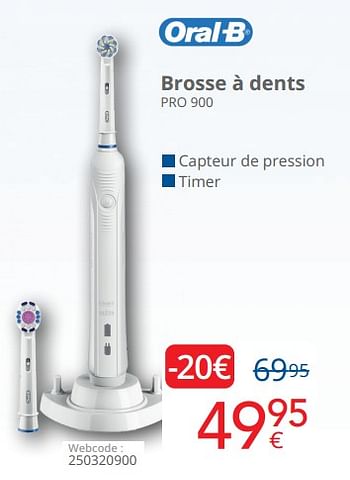 Promoties Oral-b brosse à dents pro 900 - Oral-B - Geldig van 01/03/2024 tot 31/03/2024 bij Eldi