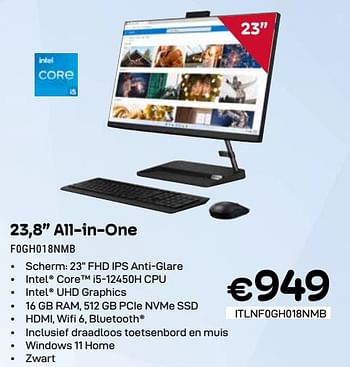 Promotions Lenovo 23,8`` all-in-one f0gh018nmb - Lenovo - Valide de 01/03/2024 à 31/03/2024 chez Compudeals