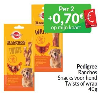 Promotions Pedigree ranchos snacks voor hond twists of wrap - Pedigree - Valide de 01/03/2024 à 31/03/2024 chez Intermarche