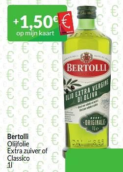 Promotions Bertolli olijfolie extra zuiver of classico - Bertolli - Valide de 01/03/2024 à 31/03/2024 chez Intermarche