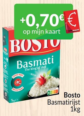 Promotions Bosto basmatirijst - Bosto - Valide de 01/03/2024 à 31/03/2024 chez Intermarche