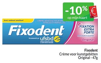 Promoties Fixodent crème voor kunstgebitten original - Fixodent - Geldig van 01/03/2024 tot 31/03/2024 bij Intermarche