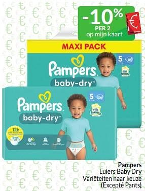 Promotions Pampers luiers baby dry - Pampers - Valide de 01/03/2024 à 31/03/2024 chez Intermarche