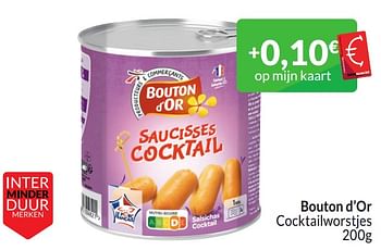 Promoties Bouton d’or cocktailworstjes - Bouton D'Or - Geldig van 01/03/2024 tot 31/03/2024 bij Intermarche