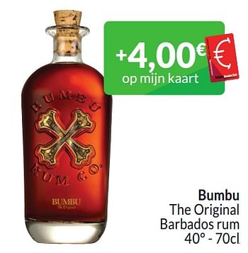 Promotions Bumbu the original barbados rum - Bumbu - Valide de 01/03/2024 à 31/03/2024 chez Intermarche