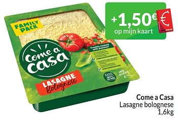 Promoties Come a casa lasagne bolognese - Come a Casa - Geldig van 01/03/2024 tot 31/03/2024 bij Intermarche