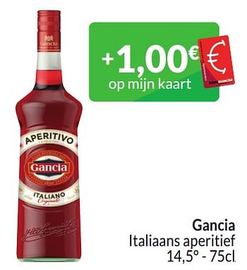 Promoties Gancia italiaans aperitief - Gancia - Geldig van 01/03/2024 tot 31/03/2024 bij Intermarche