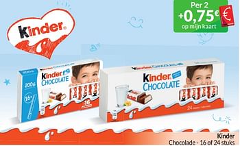 Promoties Kinder chocolade - Kinder - Geldig van 01/03/2024 tot 31/03/2024 bij Intermarche