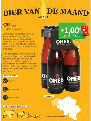 Promoties Omer blond bier - Omer - Geldig van 01/03/2024 tot 31/03/2024 bij Intermarche