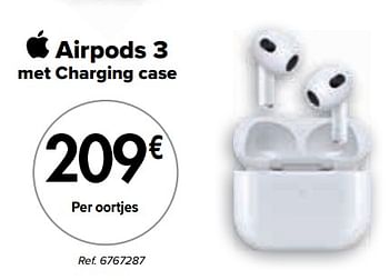 Promotions Apple Airpods 3 met charging case - Apple - Valide de 01/03/2024 à 01/04/2024 chez Carrefour