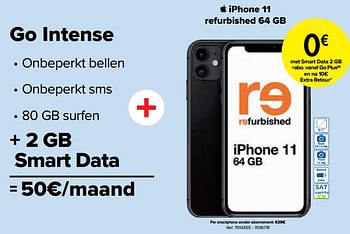 Promoties Apple iphone 11 refurbished 64 gb - Apple - Geldig van 01/03/2024 tot 01/04/2024 bij Carrefour